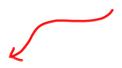 Bold Stylish Red Curved Arrow Icon PNG Modern Artistic Isolated Symbol Design Vector Glossy Dynamic Shape Element Unique