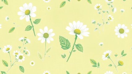 Botanical ornament featuring daisies and stems