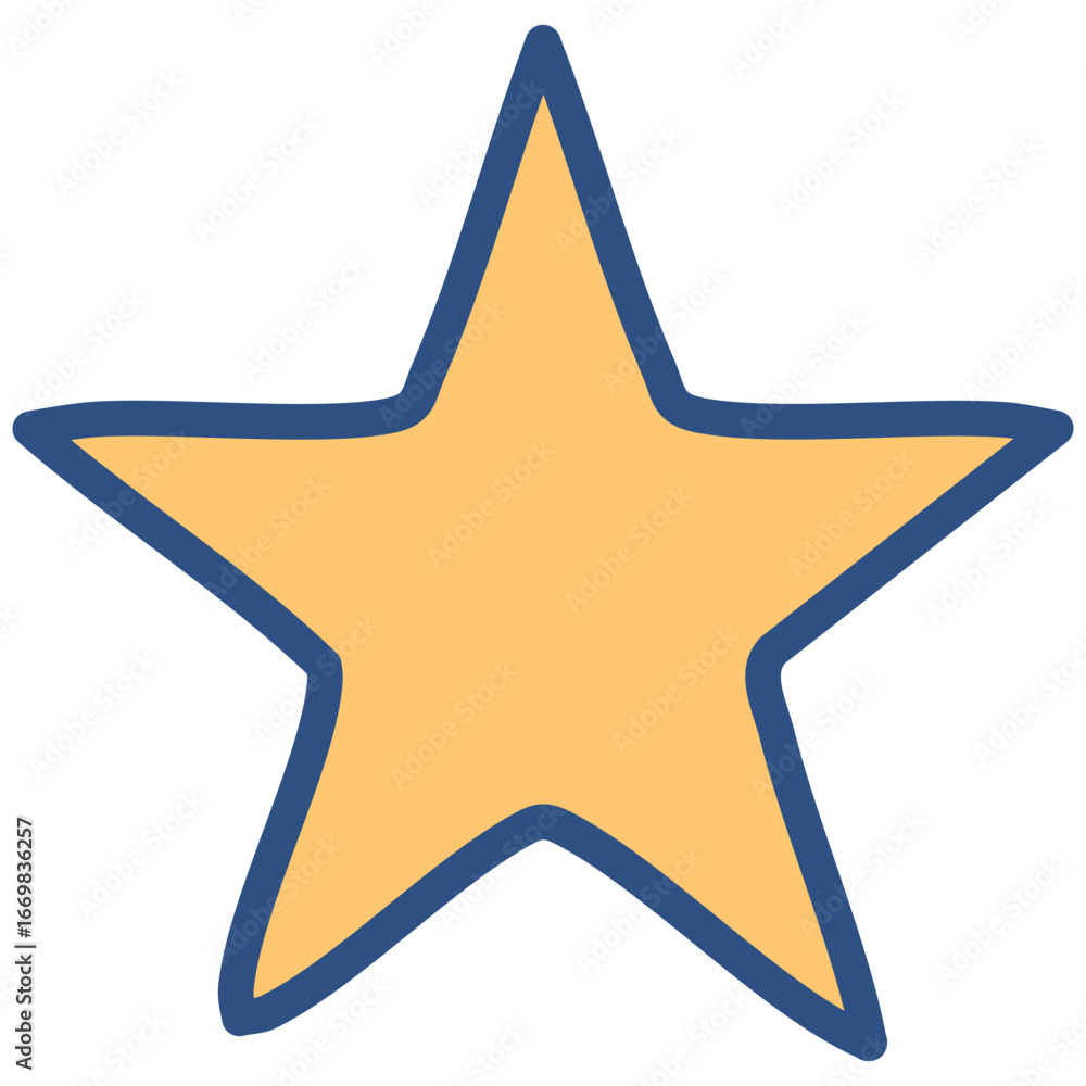 Poster a vibrant and simple vector icon of a star, representing a fun and whimsical element.