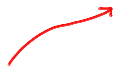 Elegant Modern Red Curved Arrow Icon PNG Artistic Stylish Bold Isolated Symbol Vector Background Dynamic Shape Unique Design