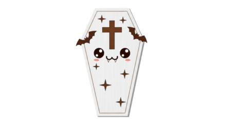 Isolated Kawaii Coffin