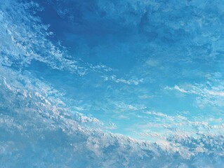 Obraz premium Light, pale blue sky filled with soft, textured clouds
