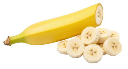 Isolated Sliced banana
