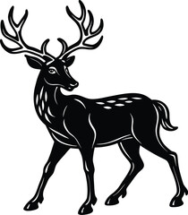 Fototapeta premium Stylized Deer Illustrations , Abstract, Silhouette, and Realistic Antler Designs