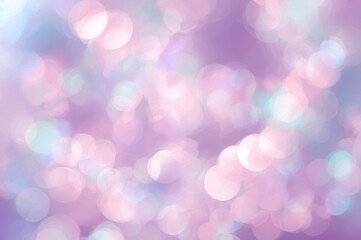 Obraz premium soft pastel bokeh lights with blurred circles in pink purple and blue dreamy glowing texture for festive decoration and elegant background concept of celebration, event design, digital graphics