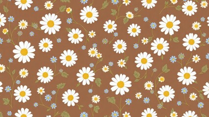 Elegant pattern featuring white daisy flowers