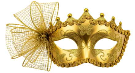 Isolated Golden Masquerade Mask