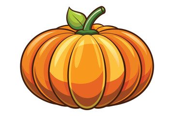 Vibrant Pumpkin Illustration Symbolizing Autumn Harvest and Festive Holiday Celebrations Featuring an Intricate Design on a White Background