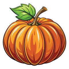 Vibrant Pumpkin Illustration Symbolizing Autumn Harvest and Festive Holiday Celebrations Featuring an Intricate Design on a White Background