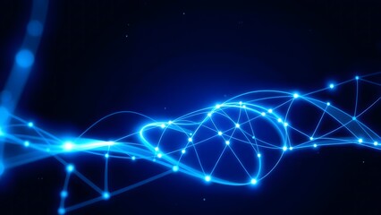 Obraz premium Abstract technology concept showing global network connections and data flow.