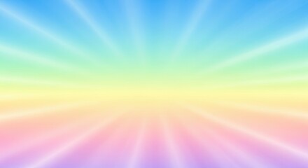 Obraz premium Vibrant rainbow burst effect with soft light rays on a graded background
