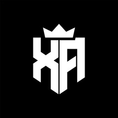 XA Vector image of a shield with a sharp geometric style and a pointed crown