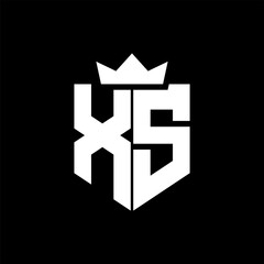 XS Vector image of a shield with a sharp geometric style and a pointed crown