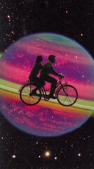 Fototapeta premium Aesthetic bicycle space transportation.