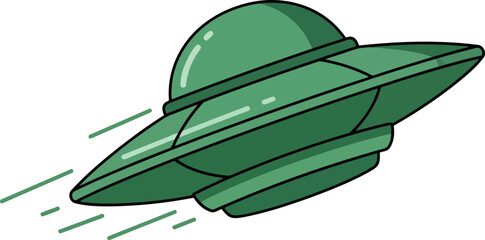 Flying saucer ufo alien spaceship illustration motion blur vector