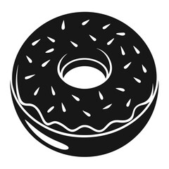 Donut vector clean black silhouette design white background