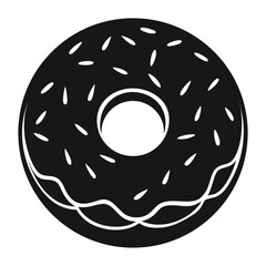 Donut vector clean black silhouette design white background