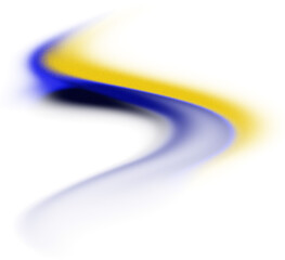 Abstract fluid wave with bold yellow and deep blue gradient glowing shape