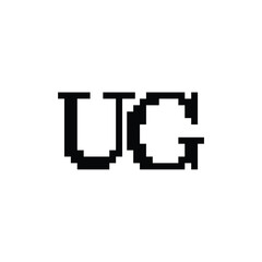 UG monogram logo design letter text name symbol monochrome logotype alphabet character simple logo