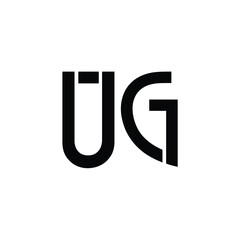 UG monogram logo design letter text name symbol monochrome logotype alphabet character simple logo