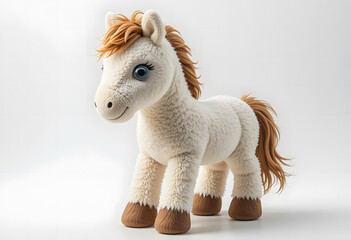 Obraz premium Charming full-body 3D horse illustration, featuring a delightful expression and a soft, cuddly appearance.