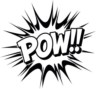 Dynamic comic book pow explosion graphic vector