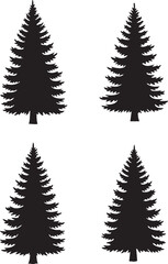Obraz premium Festive christmas tree illustration with ornaments and lights