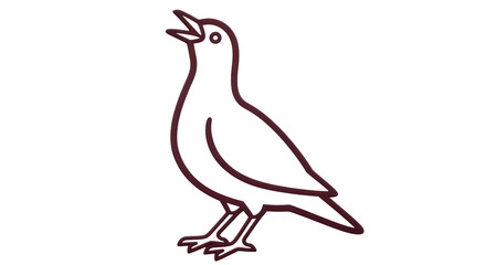 Isolated Bird Line Art
