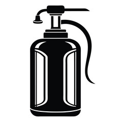 Cartoon Illustration of a Bottle and Pump Dispenser for Liquid Soap or Lotion