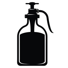 Cartoon Illustration of a Bottle and Pump Dispenser for Liquid Soap or Lotion