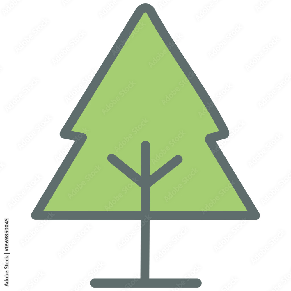 Poster a stylized vector icon of a tree with roots, symbolizing a strong foundation and a connection to the