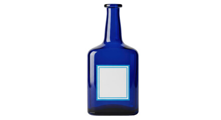 Isolated Blue Glass Bottle