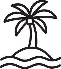 vector icon Black and white palm tree vector illustration on white background.