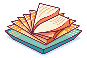 Elegant Linework Illustration of Decorative Floral Towels and Napkins for Home Decor and Textile Design Projects