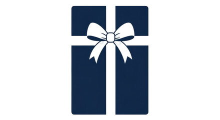 Isolated Gift: Dark blue gift box silhouette