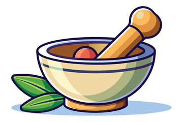 Apothecary Preparation Mortar and Pestle Symbolizes Ancient Herbal Remedies and Medicinal Preparations for Health and Wellness Therapies