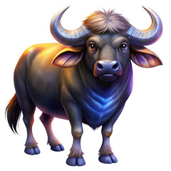 Naklejka premium buffalo isolated on white background