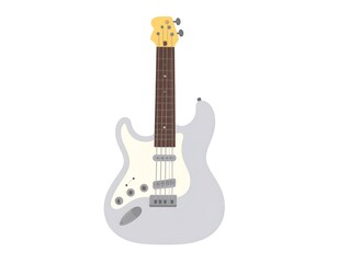 Obraz premium Simple illustration of a light gray electric guitar