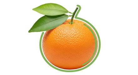 Isolated Orange with Green Leaves