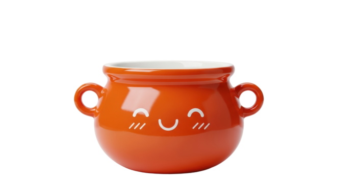 Isolated Orange Bowl with Smiling Face