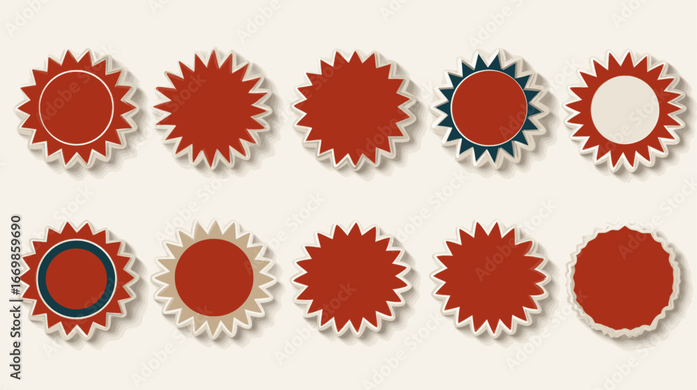 Poster a set of red and blue circles with a white background. the circles are all different sizes and are a