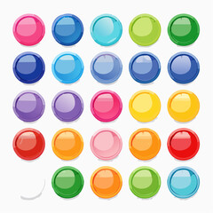 Set of 24 colorful buttons