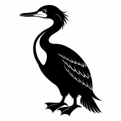 Cormorant clean black silhouette design white background