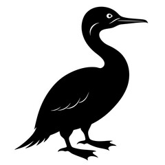 Cormorant clean black silhouette design white background