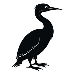 Cormorant clean black silhouette design white background