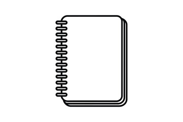 Simple outline illustration of a spiral bound notebook or journal