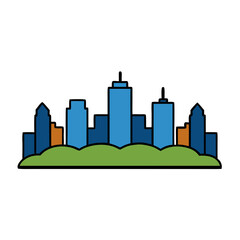 Naklejka premium vector illustration city skyline white background
