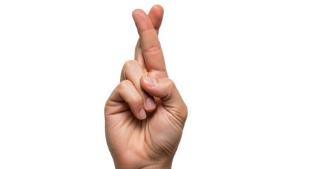 Isolated Fingers Crossed Hand Gesture