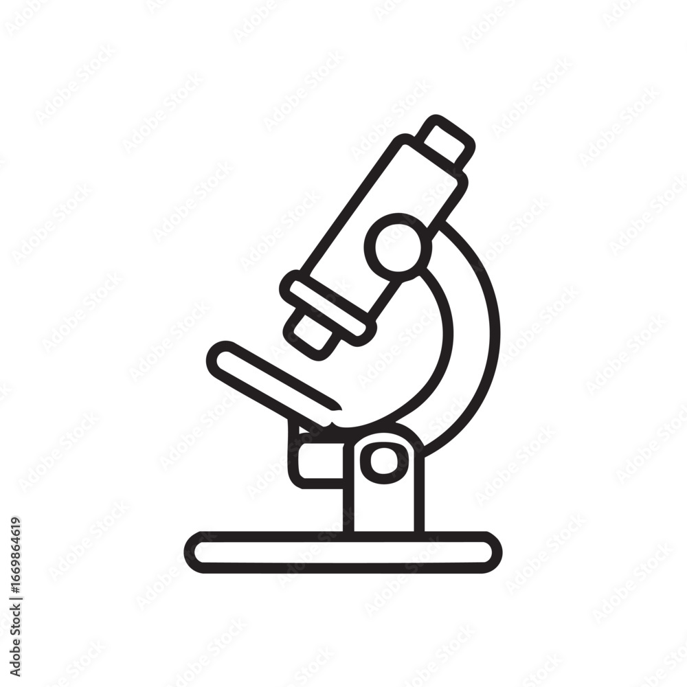 Poster a line drawing of a simple microscope.