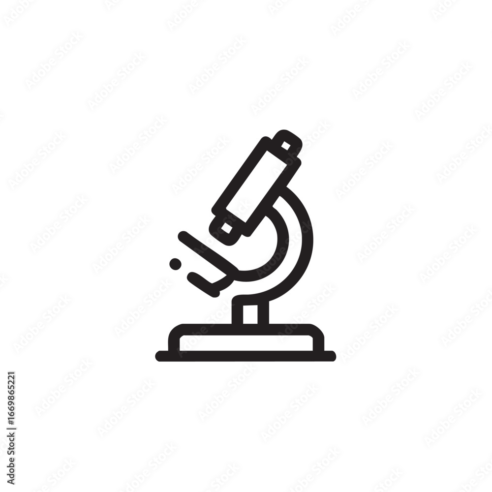 Poster an outline of a microscope with a slide.